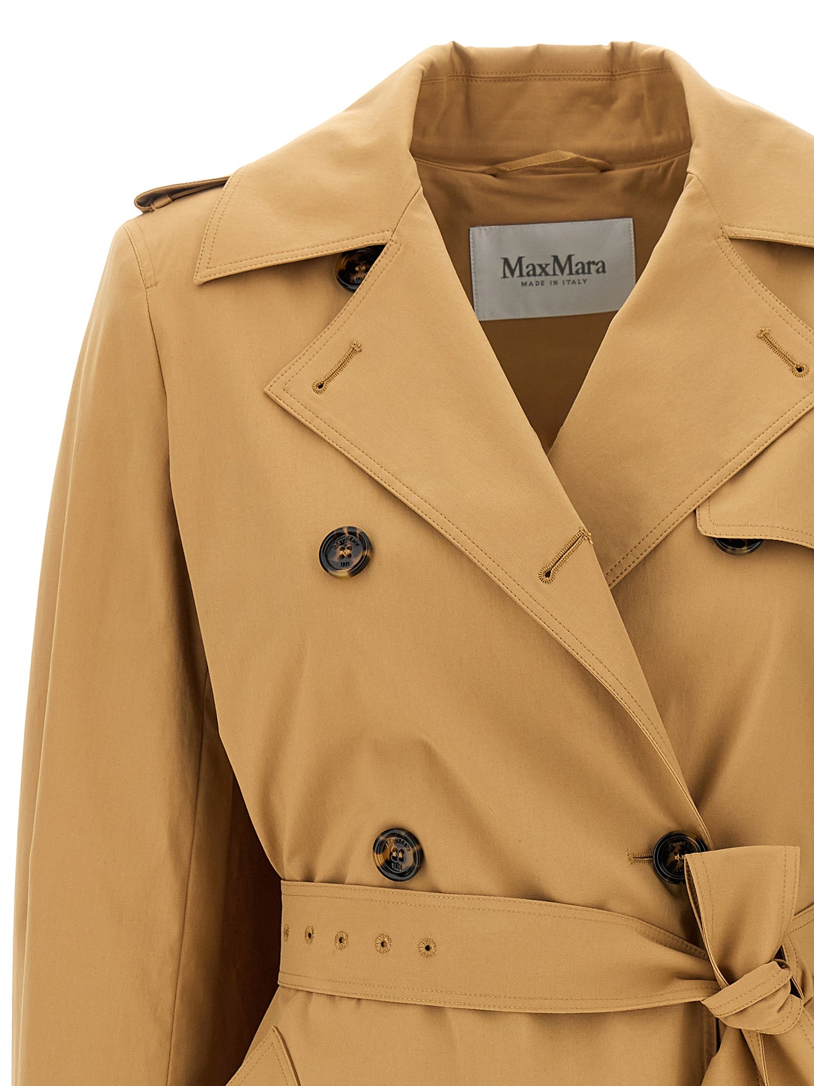 Max Mara 96% cotton coat in beige — view 4
