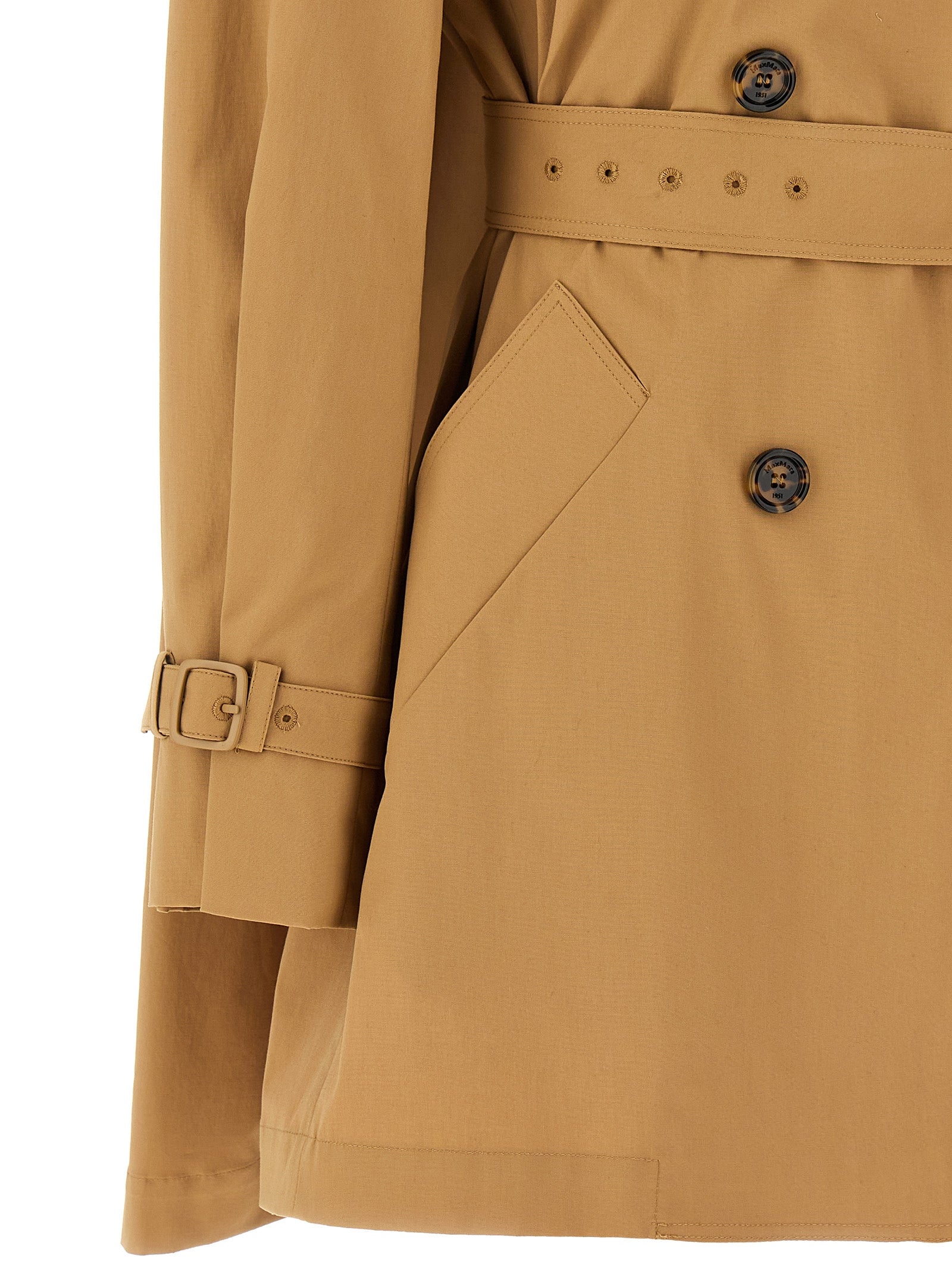 Max Mara 96% cotton coat in beige — view 5
