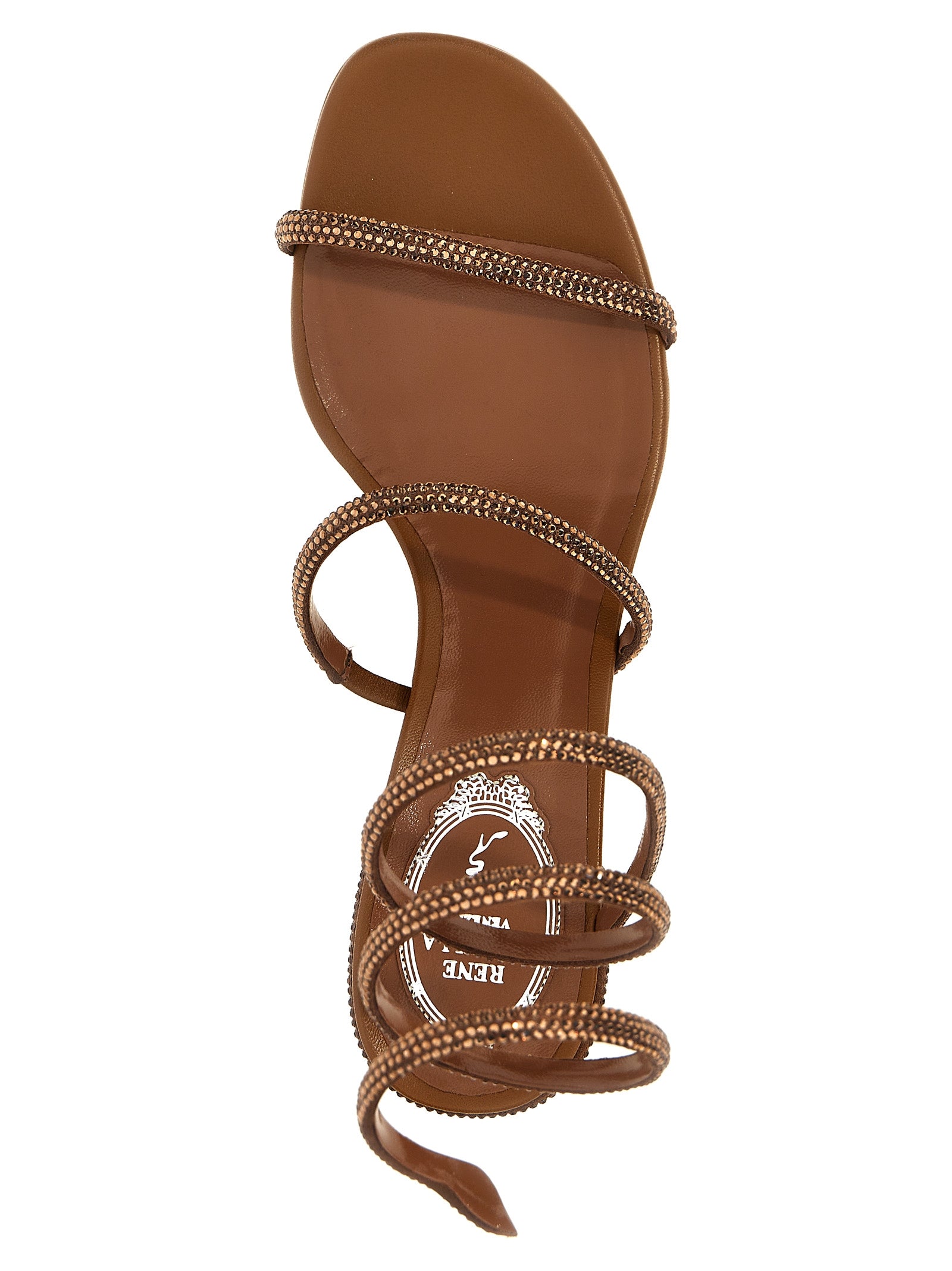 Rene Caovilla 100% Satin heel in brown — view 4