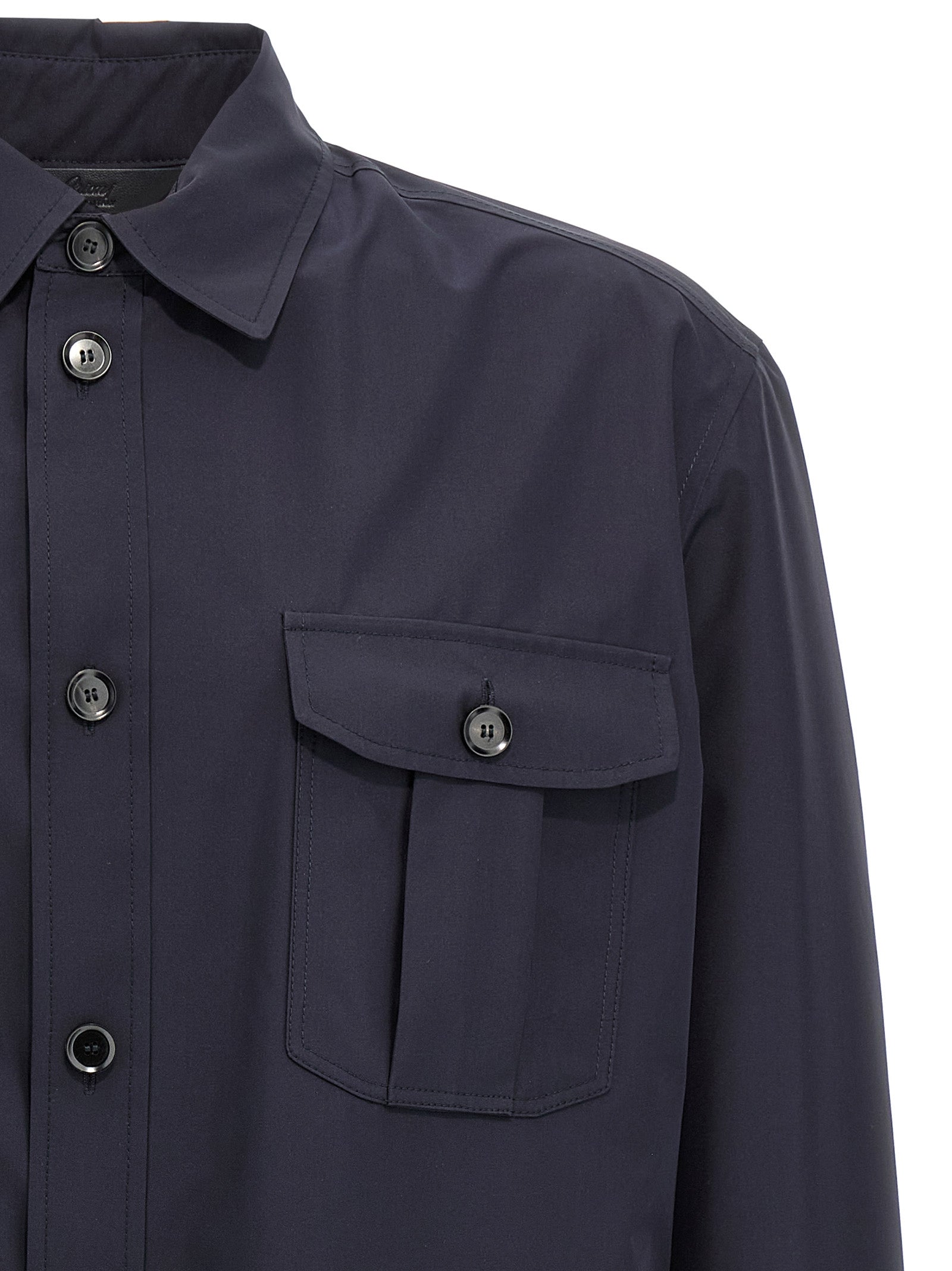 Brioni 100% silk jacket in navy — view 3