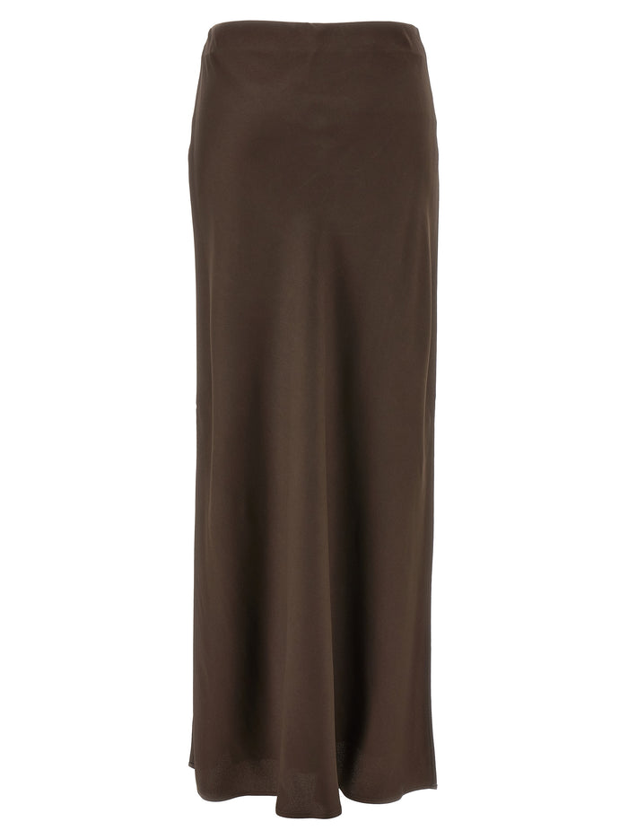 Brunello Cucinelli 61% acetate skirt in brown — view 2