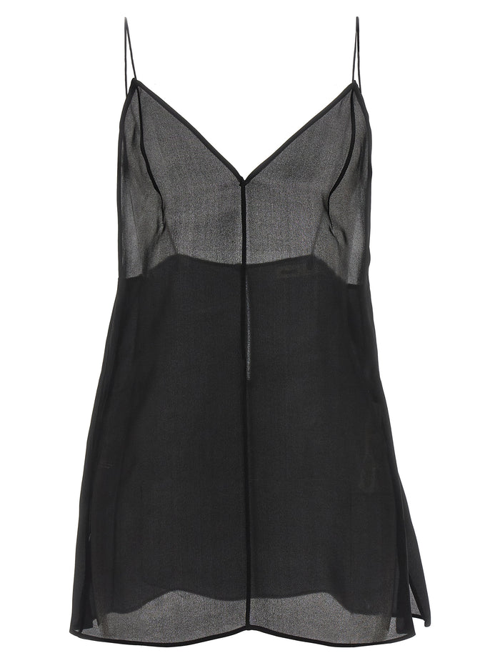 Khaite 100% Silk tank top in black