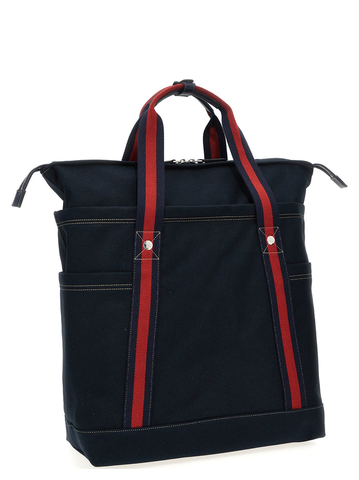Gucci 100% cotton tote bag in navy — view 2