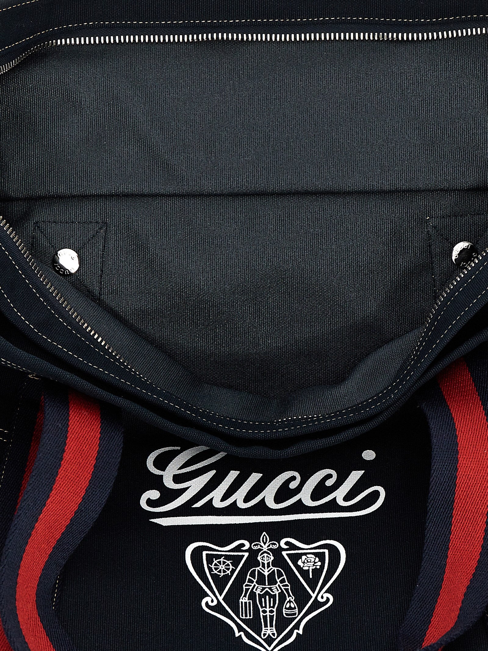 Gucci 100% cotton tote bag in navy — view 4