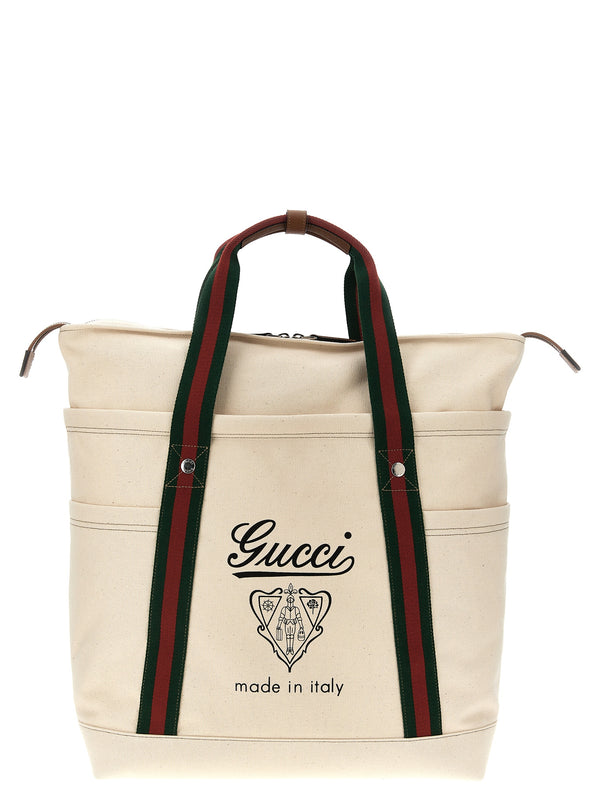 Gucci 100% cotton tote bag in white