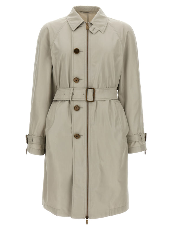 Burberry 100% mulberry silk coat in gray