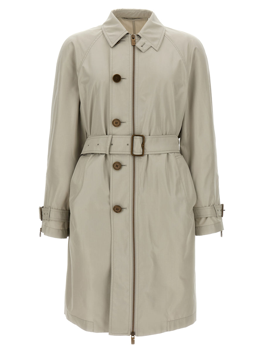 Burberry 100% mulberry silk coat in gray