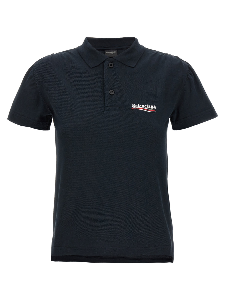 Balenciaga 100% cotton polo shirt in navy
