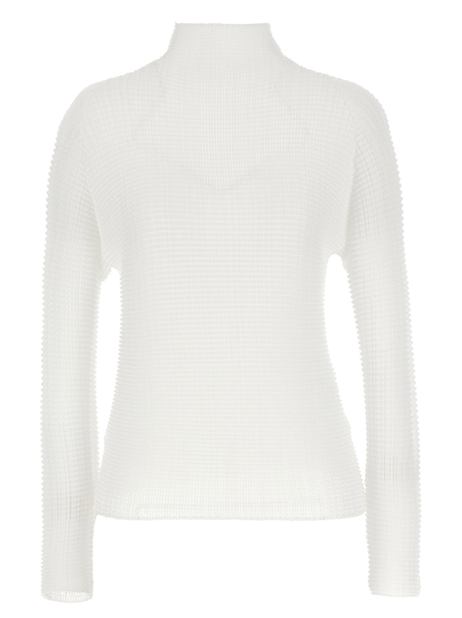Issey Miyake 100% polyester blouse in white
