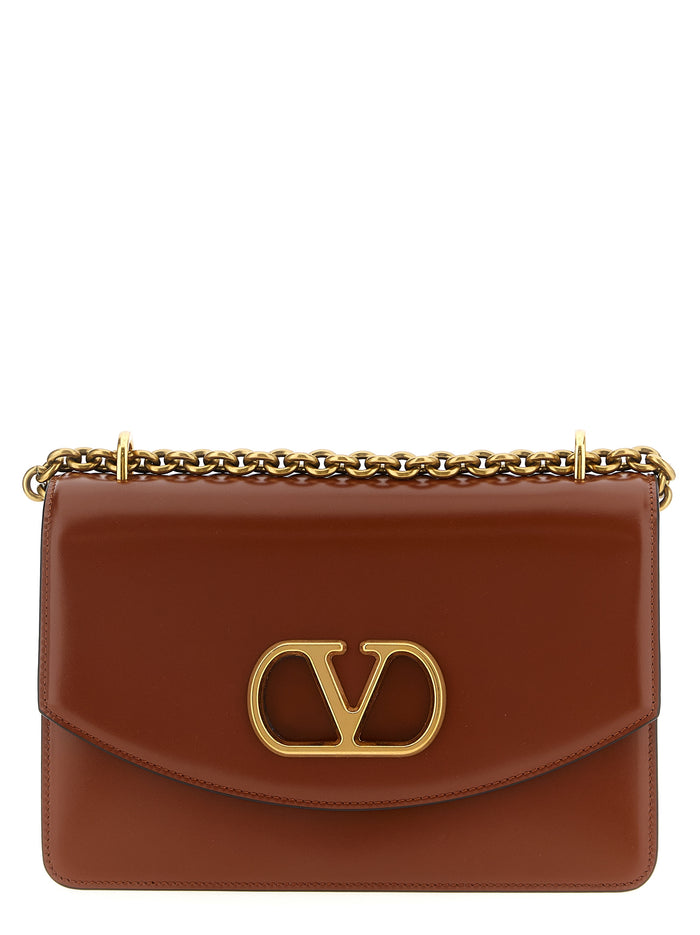 Valentino Garavani 100% Calfskin Leather shoulder bag in brown