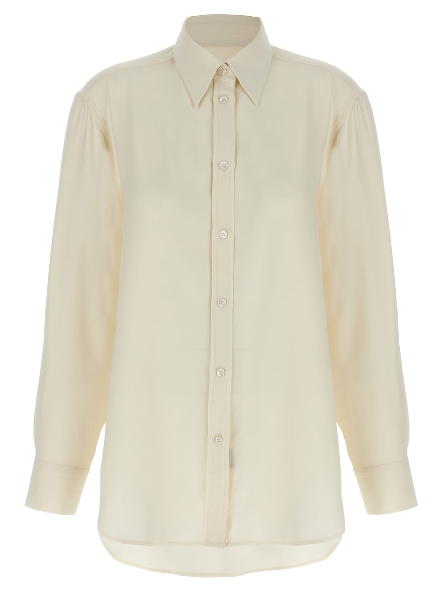 Brioni 100% silk shirt in white