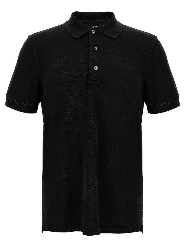 Tom Ford 67% lyocell polo shirt in black