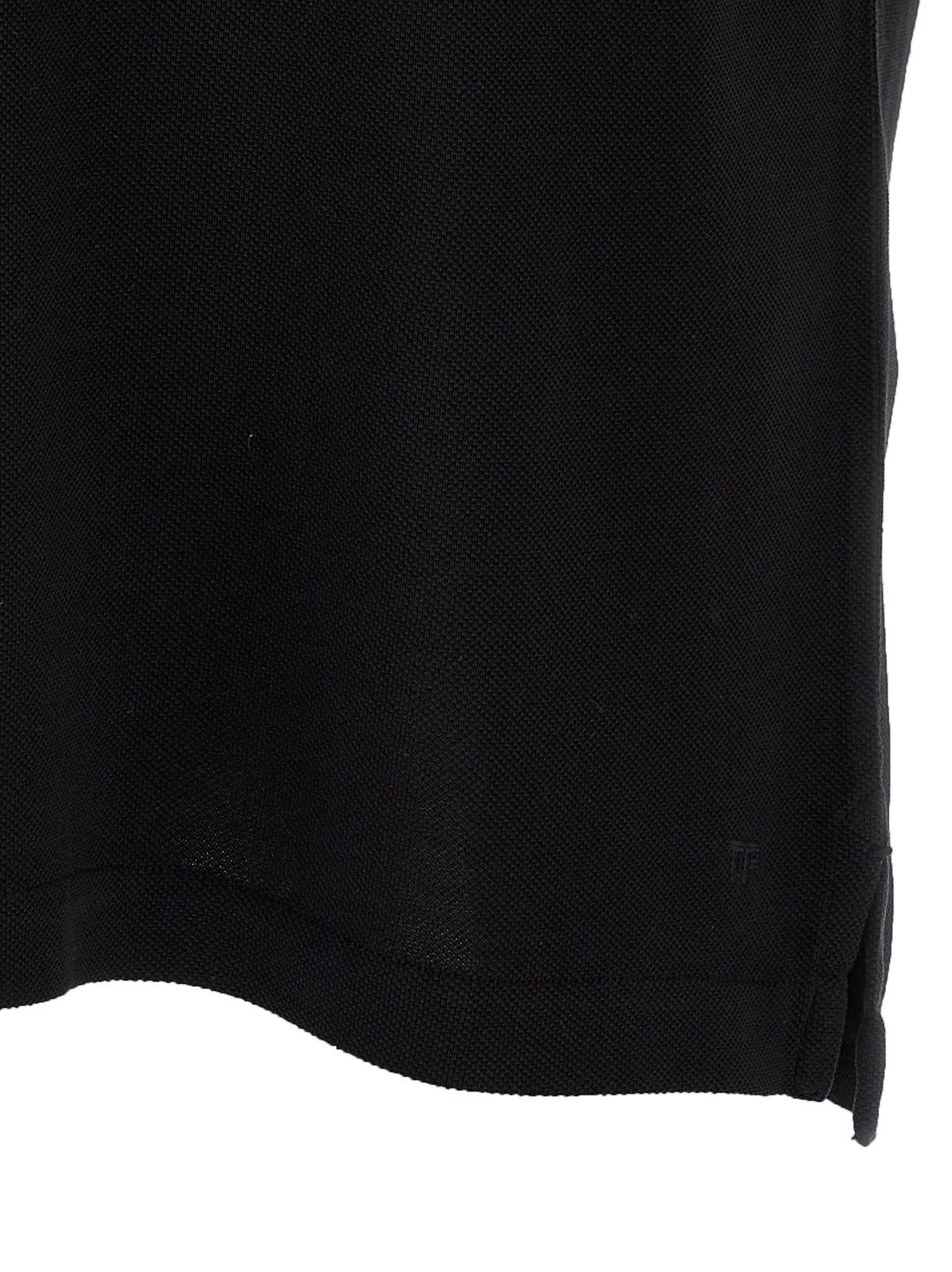 Tom Ford 67% lyocell polo shirt in black — view 4
