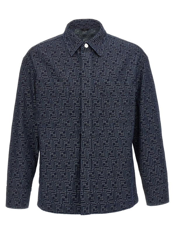 Fendi 100% Cotton overshirt in navy