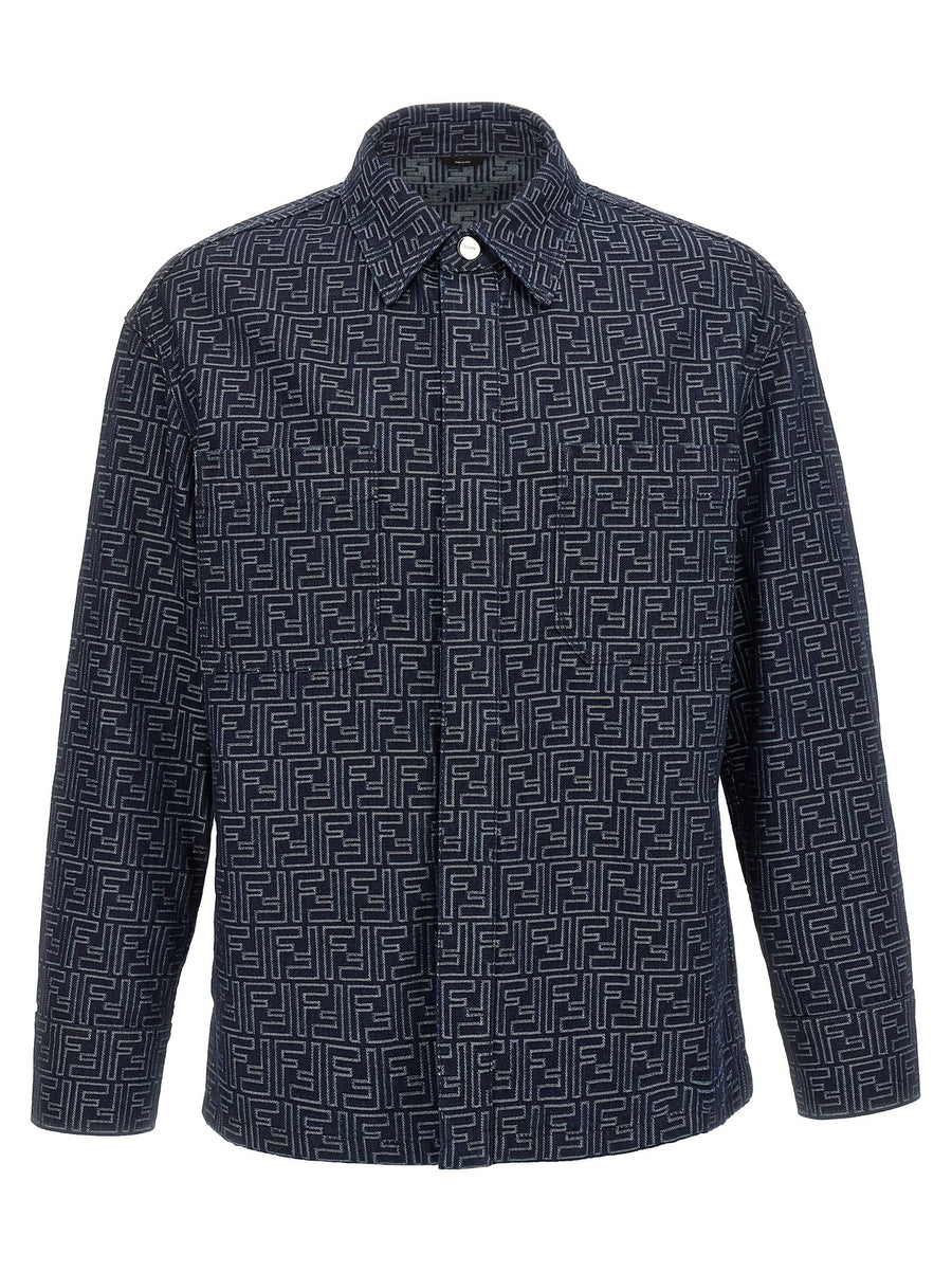 Fendi 100% Cotton overshirt in navy
