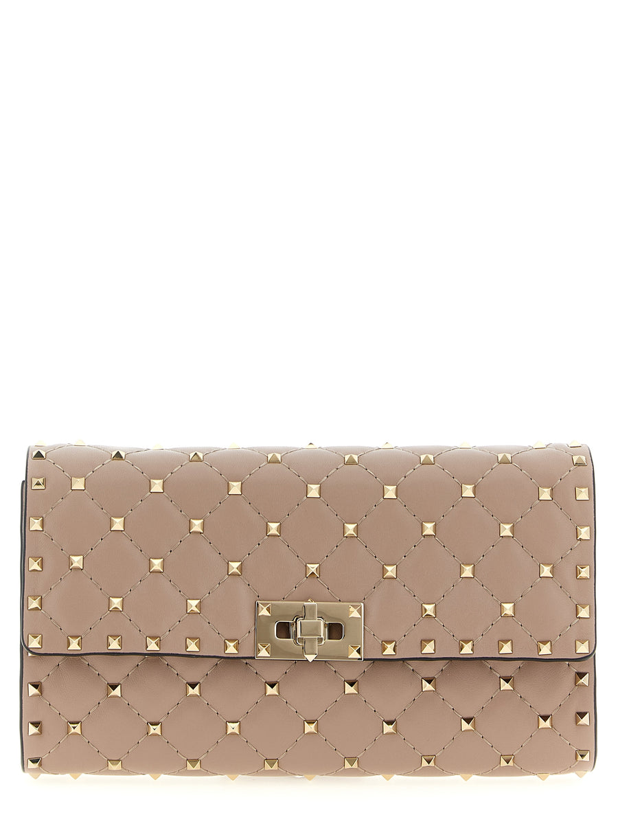 Valentino Garavani 100% lamb leather shoulder bag in beige
