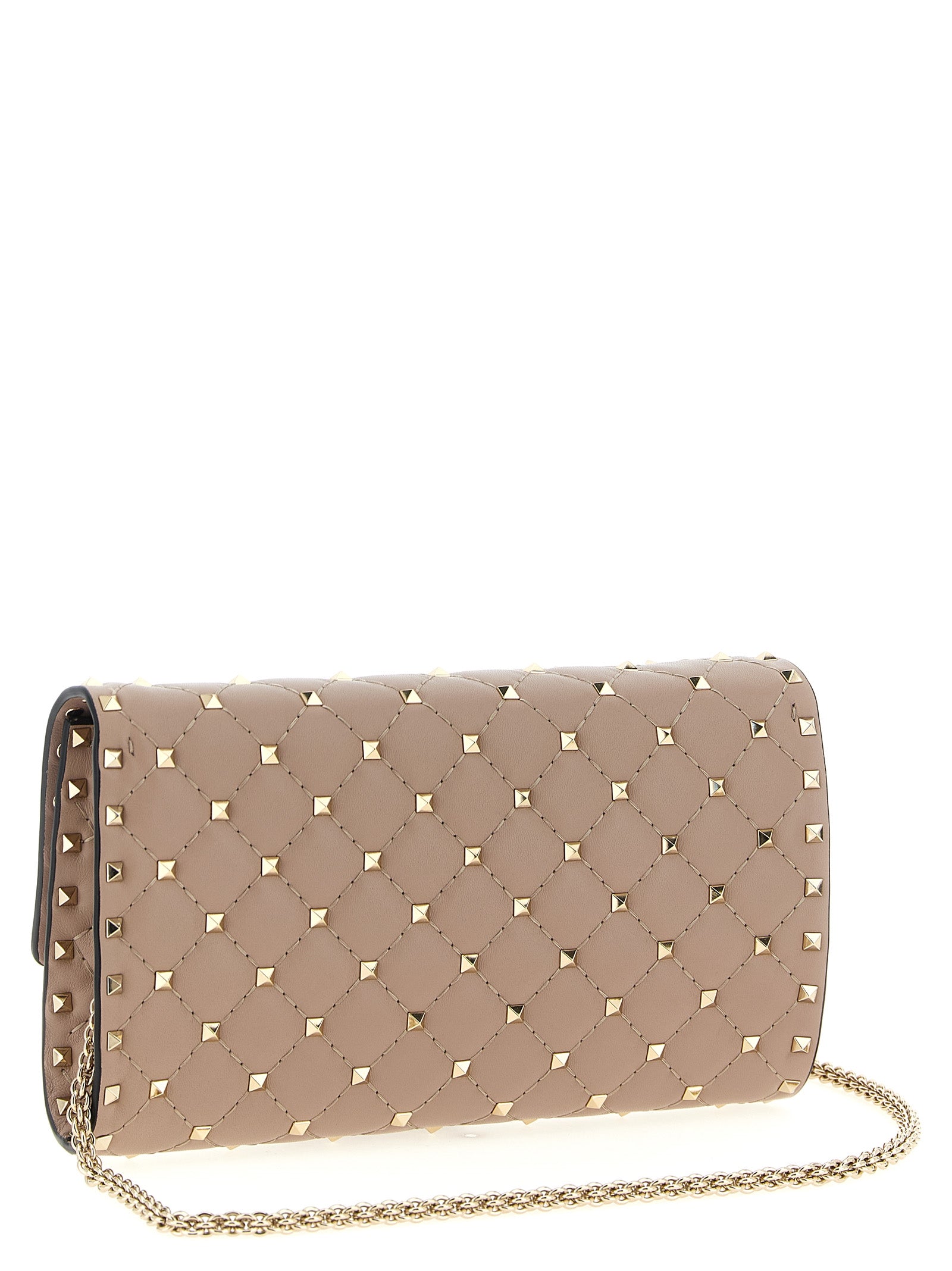 Valentino Garavani 100% lamb leather shoulder bag in beige — view 2