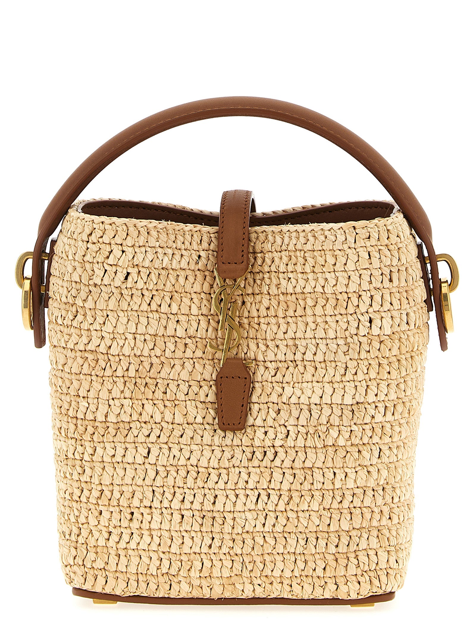 Beige Raffia Crossbody Bag