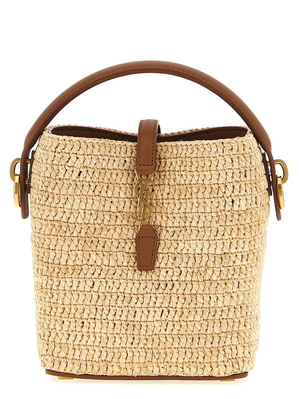 Saint Laurent 100% Raffia bucket bag in beige
