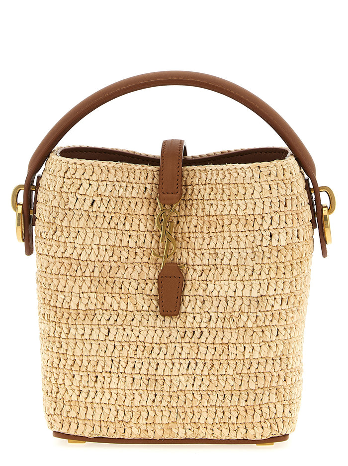 Saint Laurent 100% Raffia bucket bag in beige