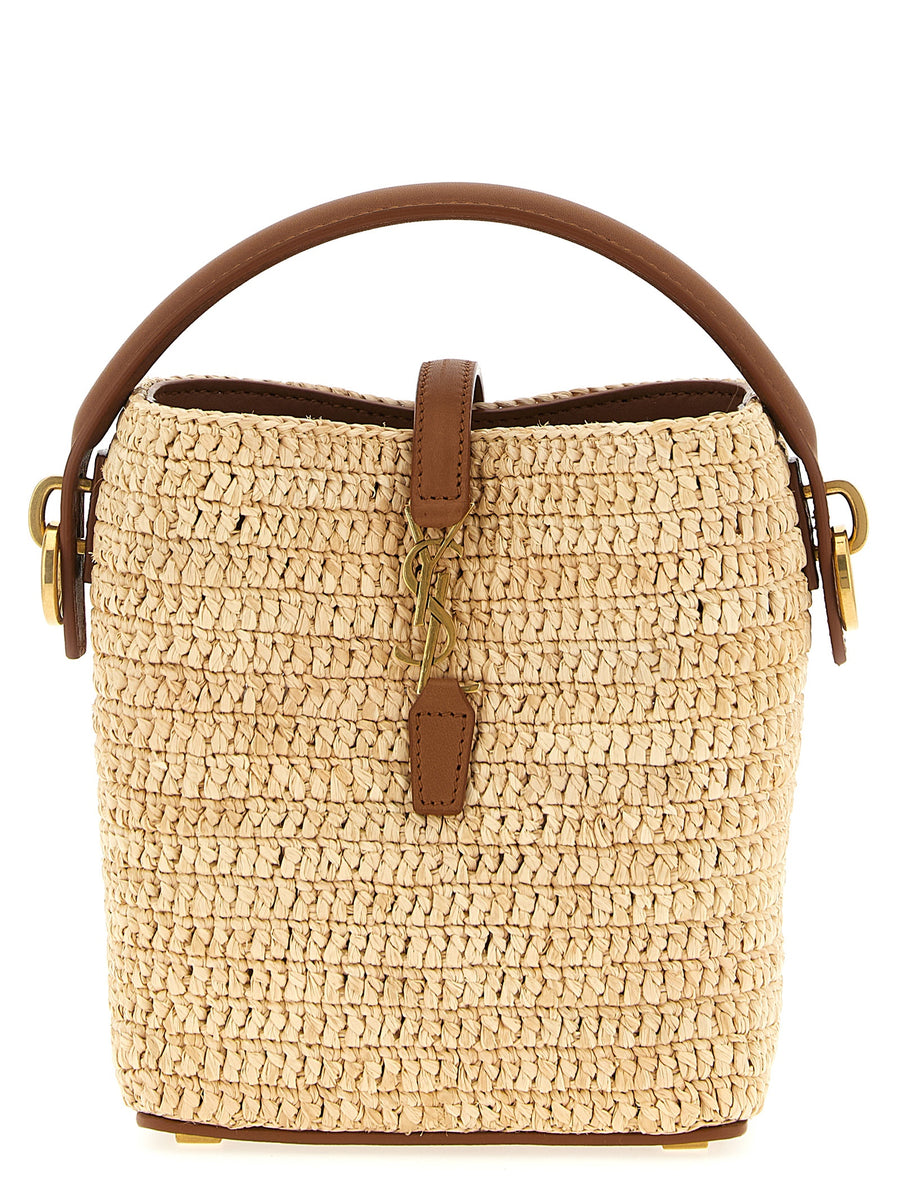Saint Laurent 100% Raffia bucket bag in beige