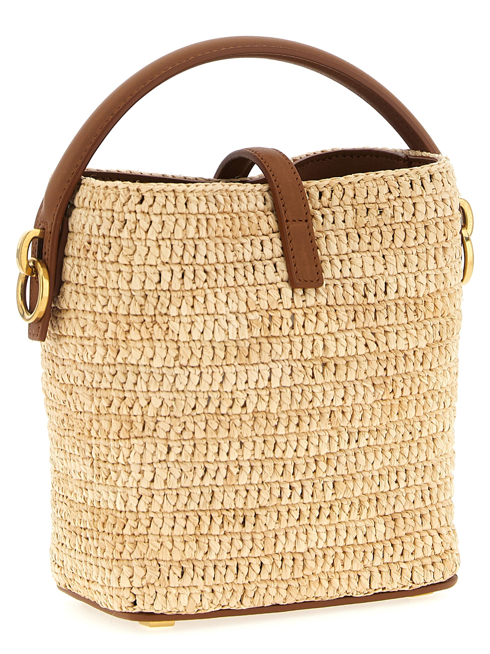 Saint Laurent 100% Raffia bucket bag in beige — view 2