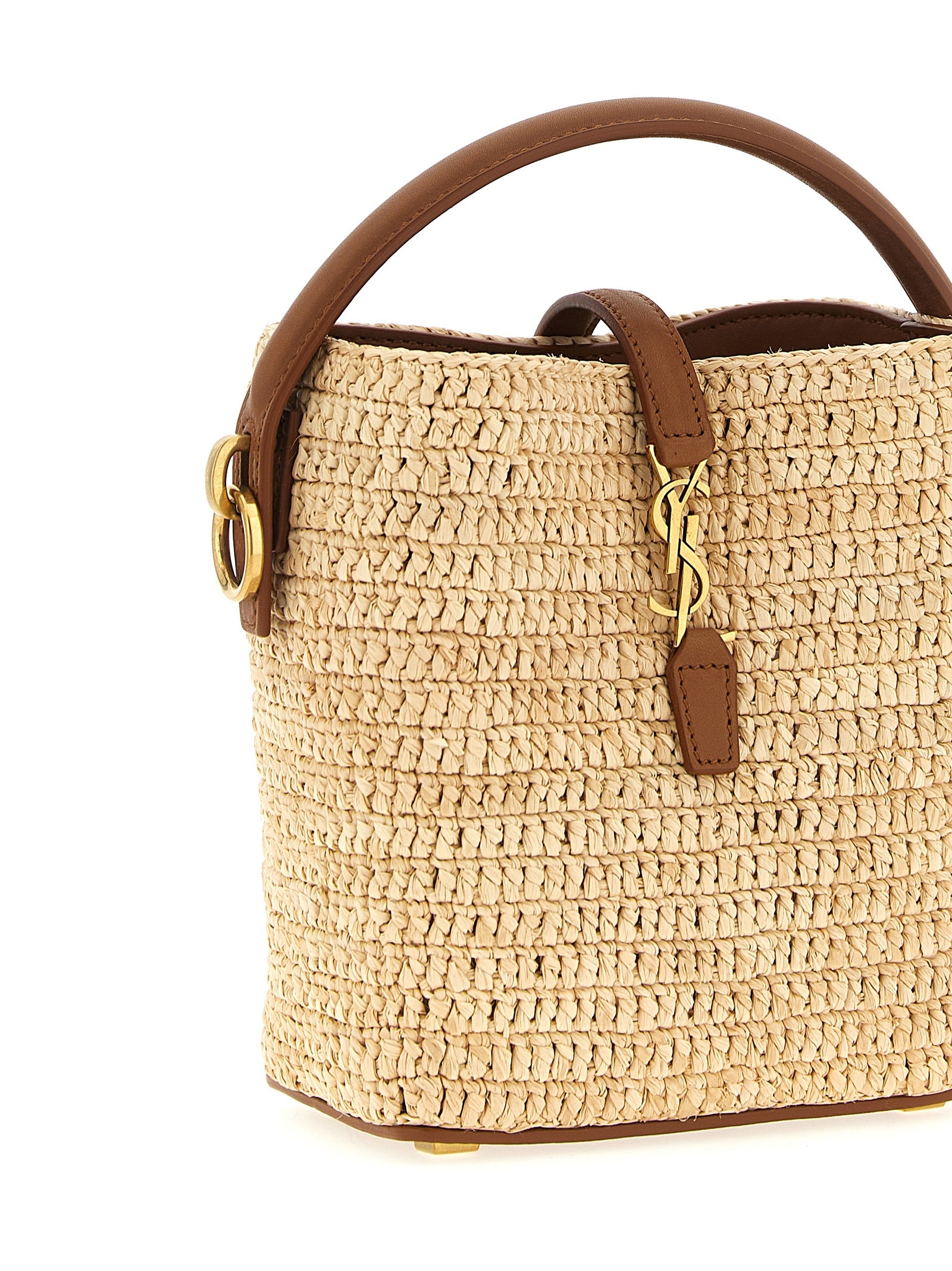Saint Laurent 100% Raffia bucket bag in beige — view 3