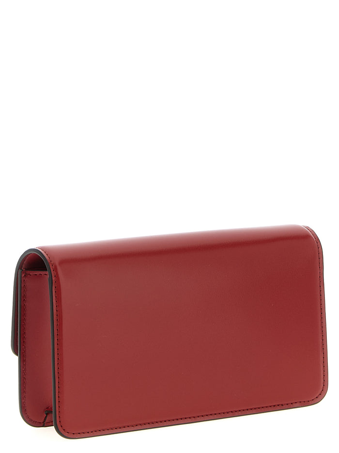 Valentino Garavani 100% calfskin leather clutch in red — view 2