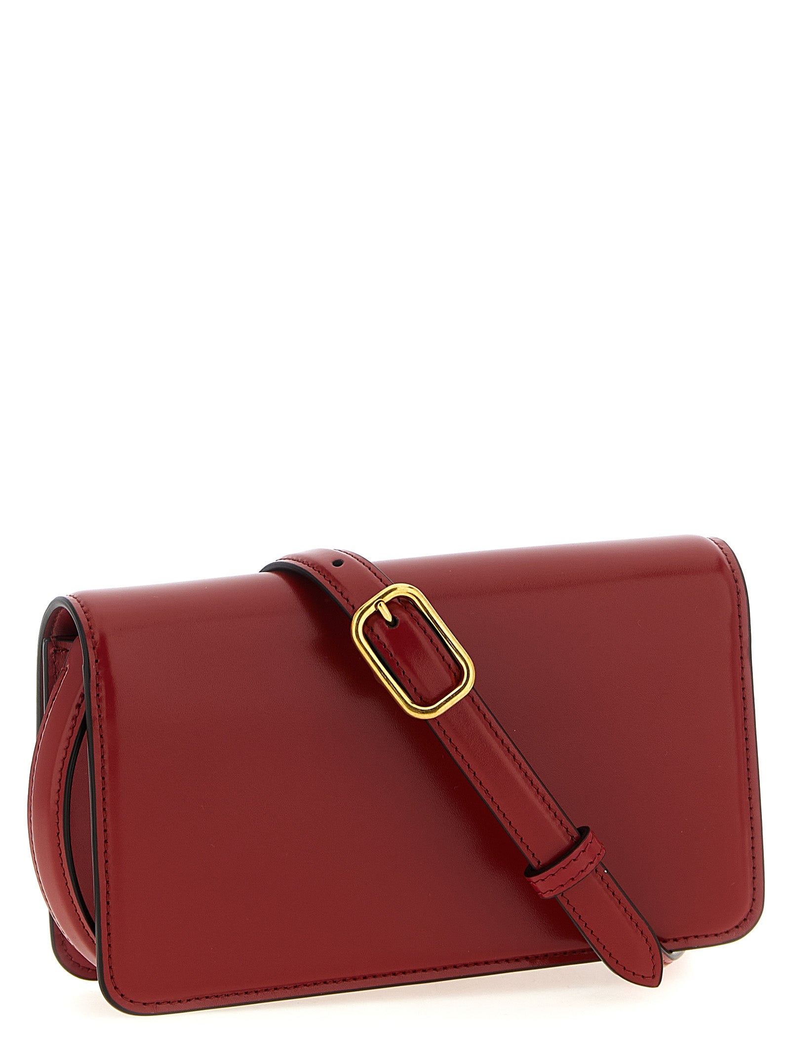 Valentino Garavani 100% calfskin leather clutch in red — view 3