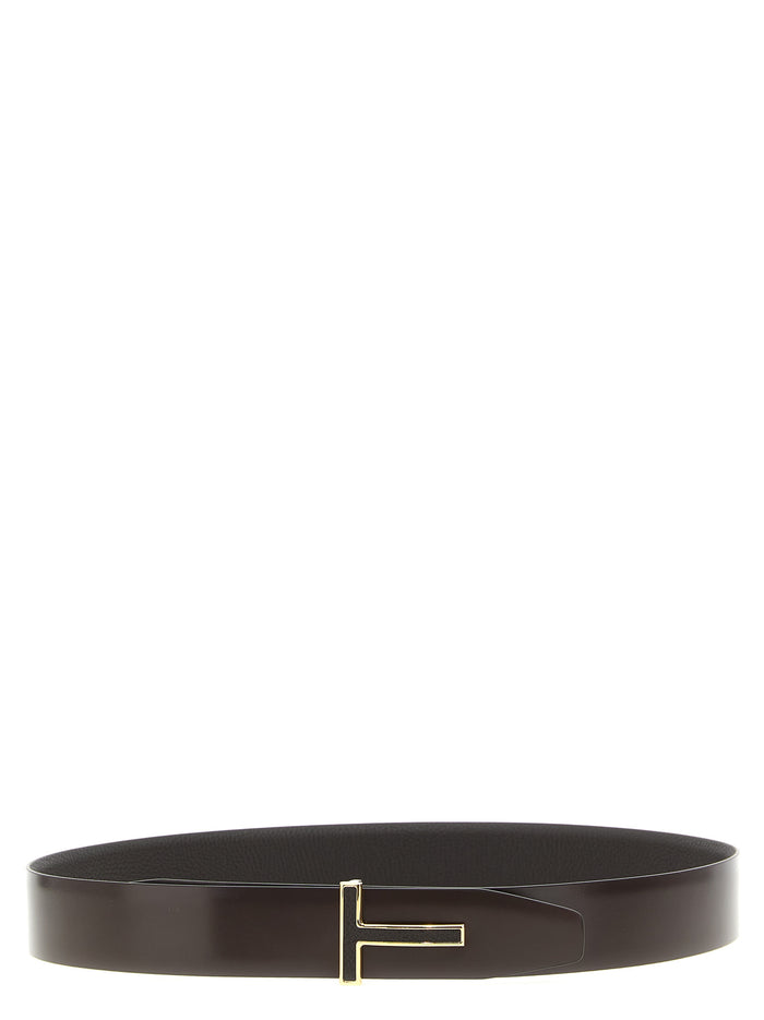 Tom Ford 100% calfskin leather belt in brown — view 2