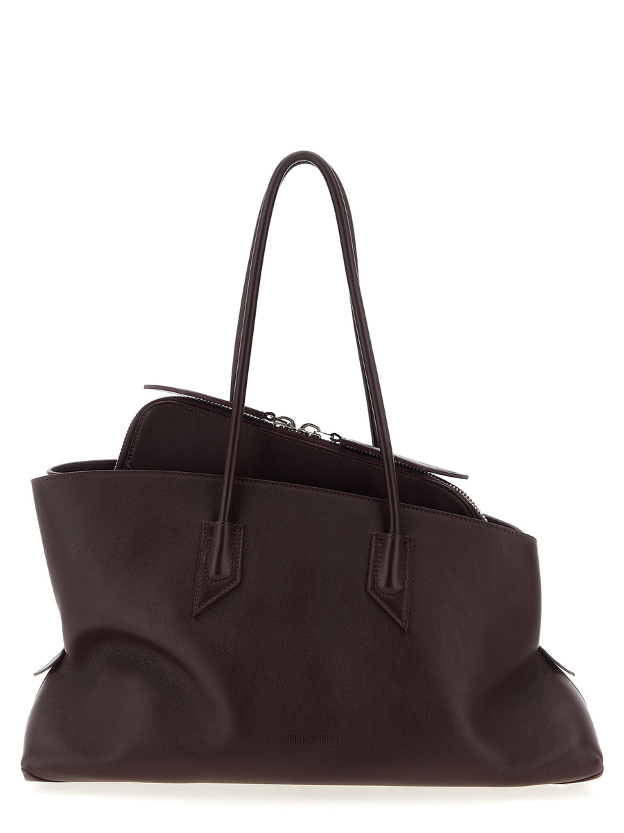 The Attico 100% Calfskin Leather shoulder bag in purple