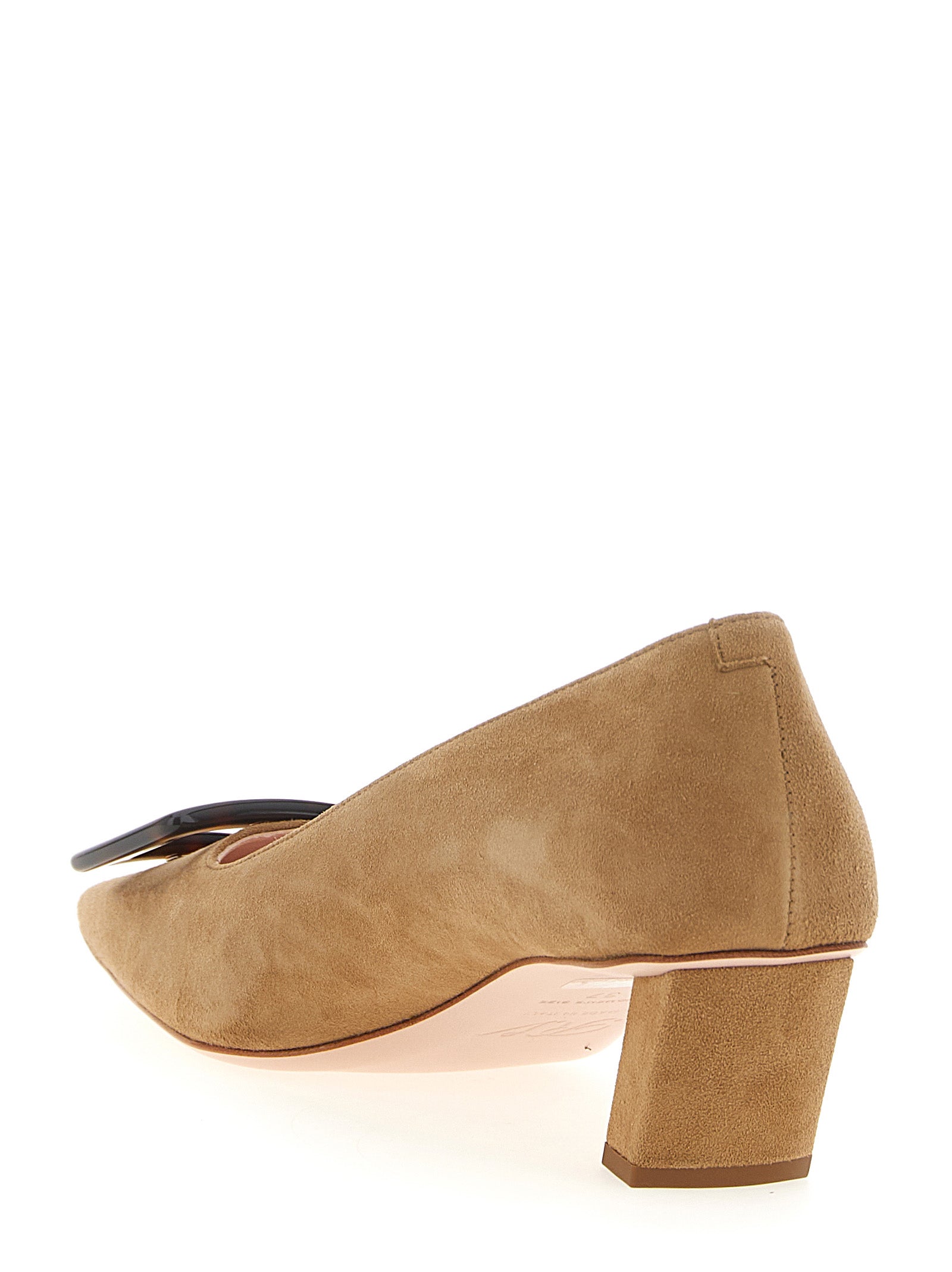 Roger Vivier 100% goat leather heel in beige — view 3