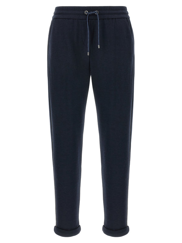 Brunello Cucinelli 67% cotton joggers in navy