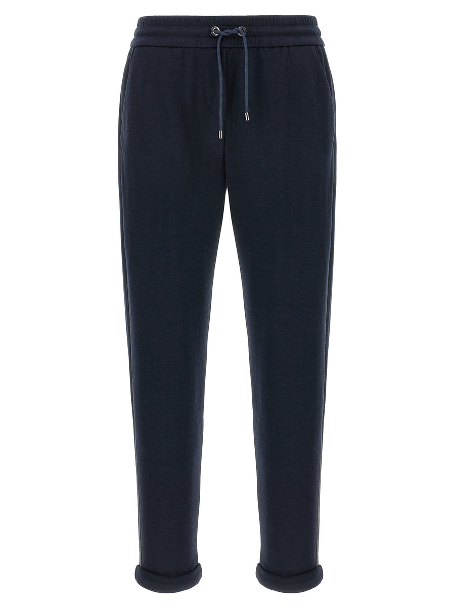 Brunello Cucinelli 67% cotton joggers in navy
