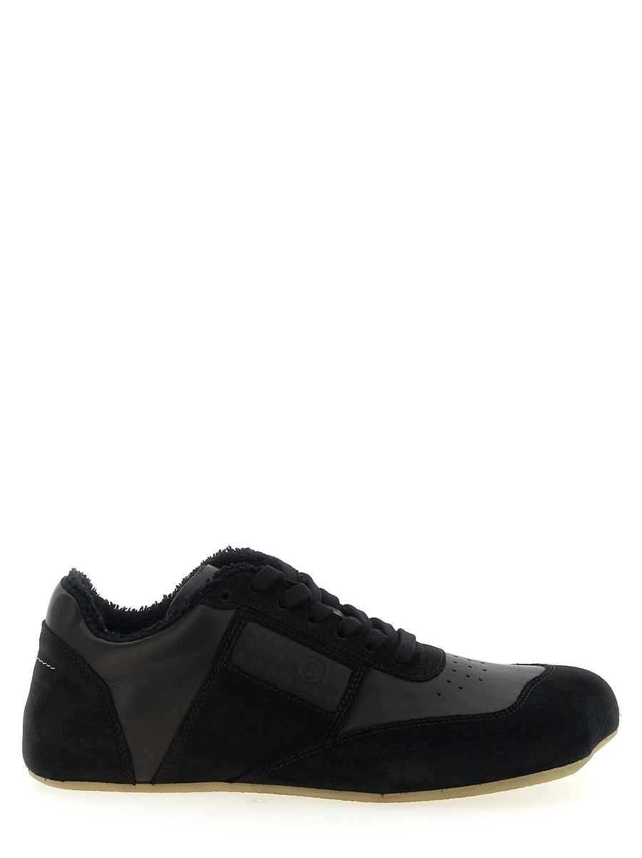 MM6 Maison Margiela 100% calfskin leather sneaker in black