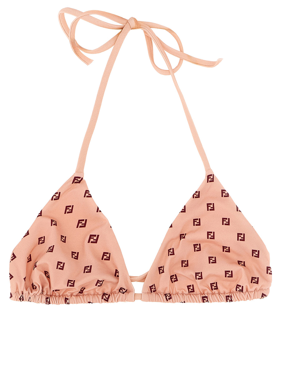 Fendi 78% polyamide bikini top in pink