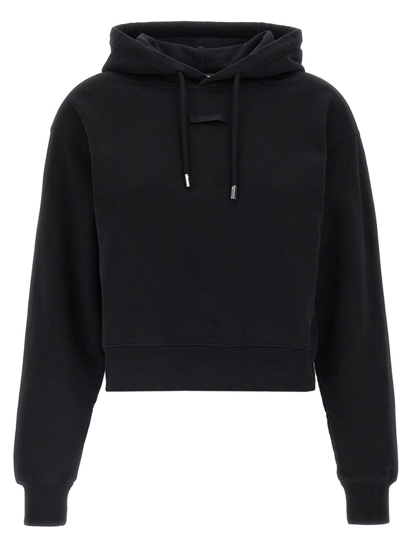 Jacquemus 100% cotton hoodie in black