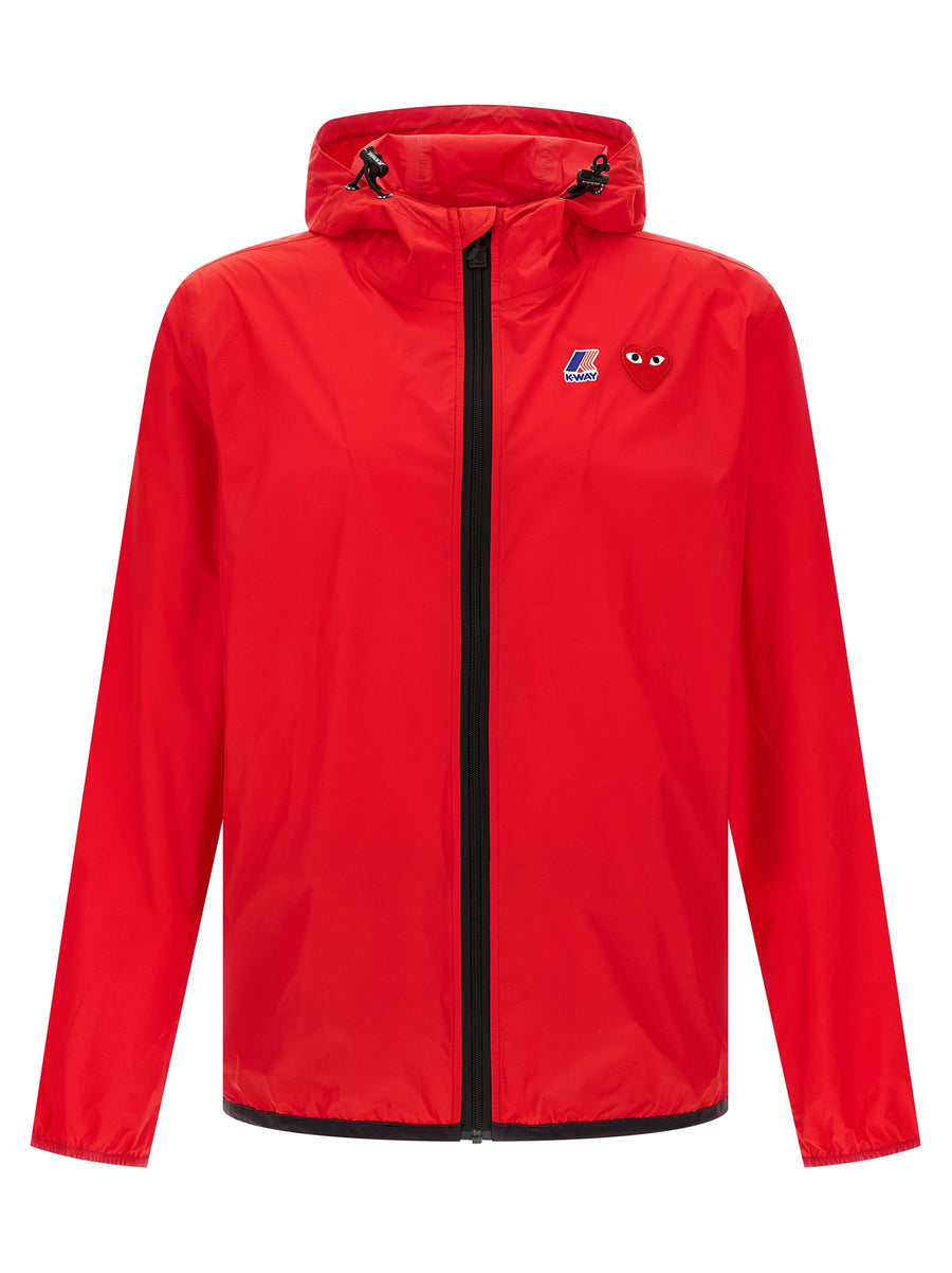 Comme Des GarçOns Play 100% nylon jacket in red