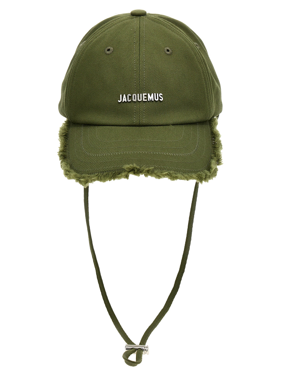 Jacquemus JA315415BM 100% cotton baseball cap in green