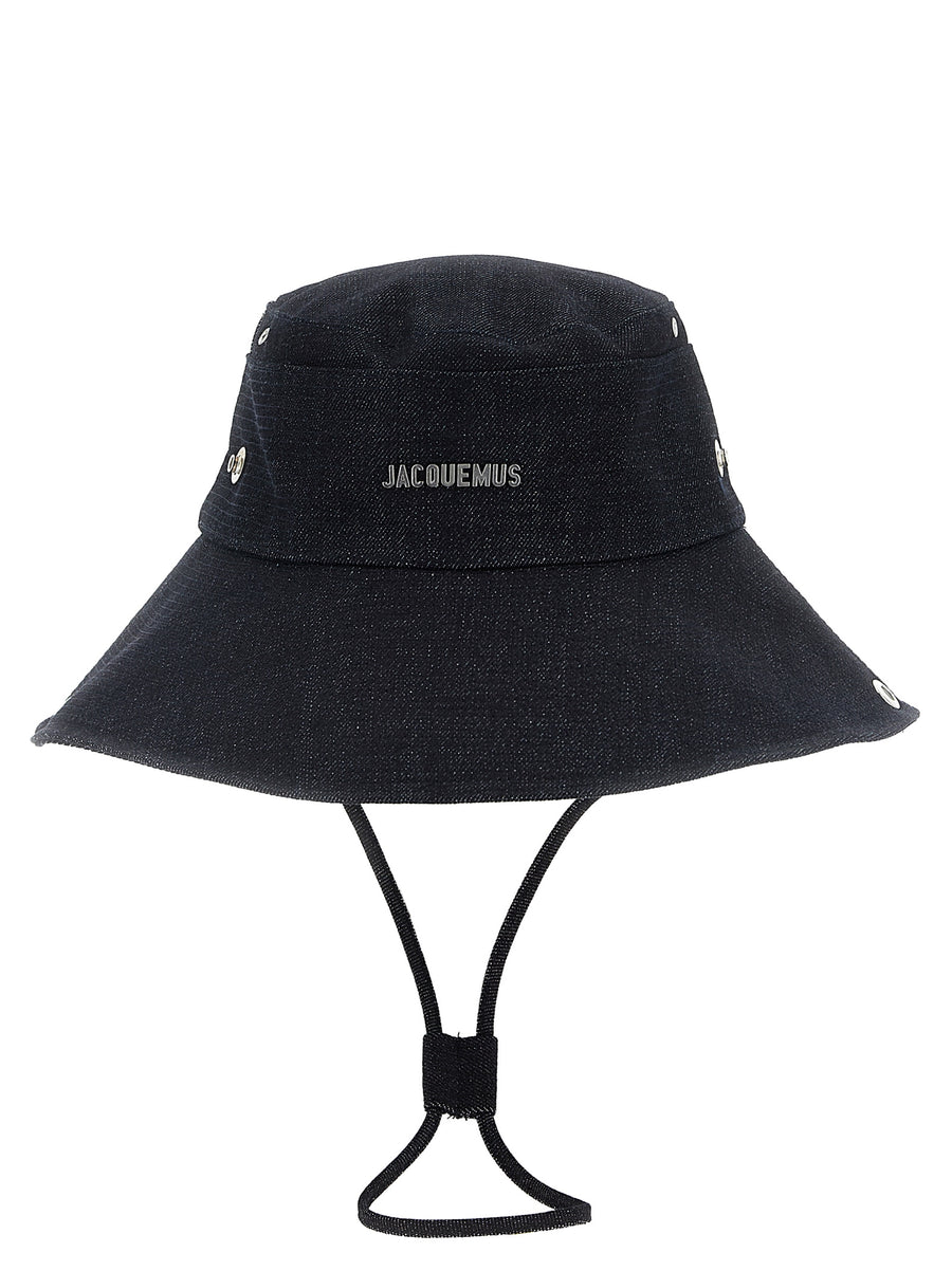 Jacquemus JA315433BM 100% Cotton bucket hat in black