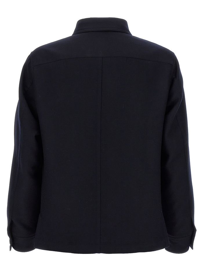 Tom Ford 96% wool overshirt in navy — view 2