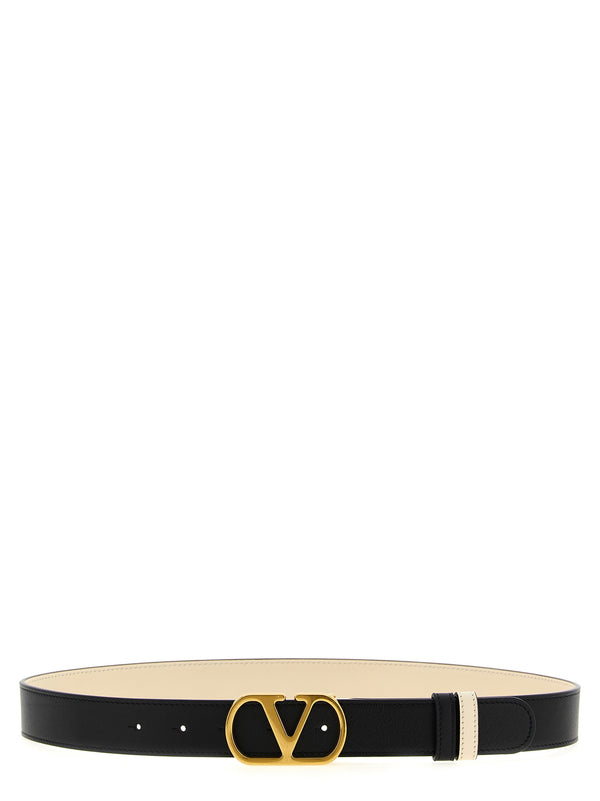 Valentino Garavani 100% calfskin leather belt in black