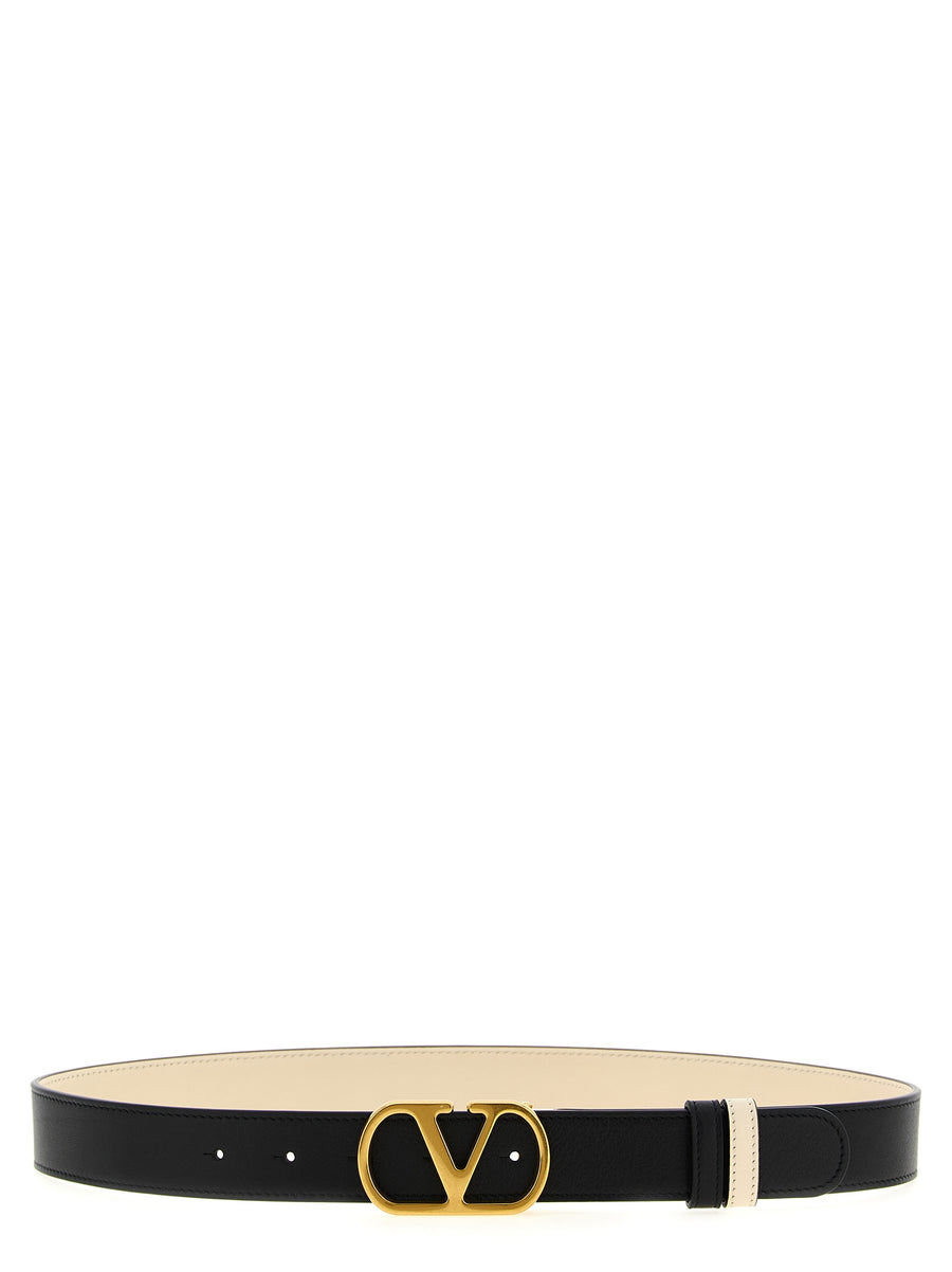 Valentino Garavani 100% calfskin leather belt in black