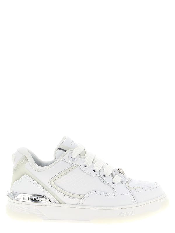 Versace 100% calfskin leather sneaker in white