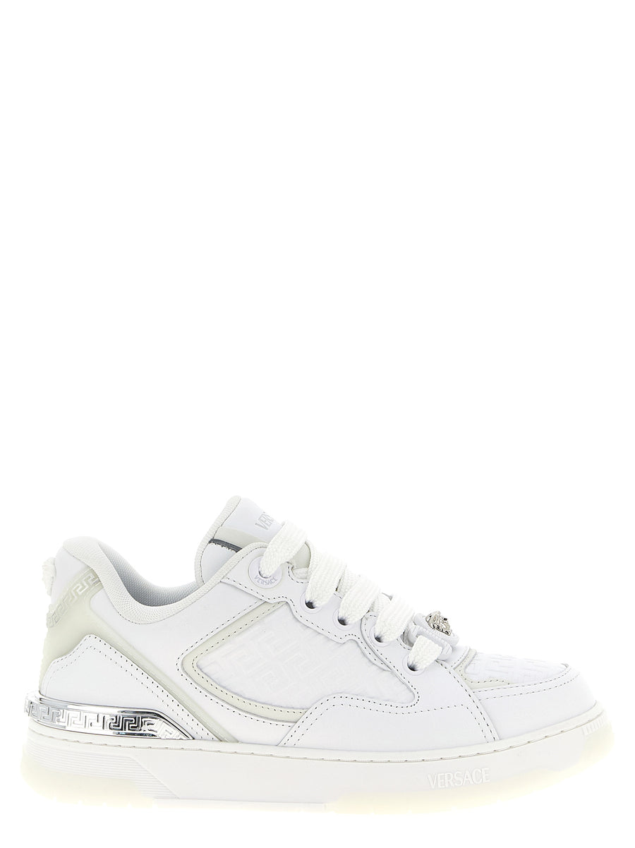 Versace 100% calfskin leather sneaker in white