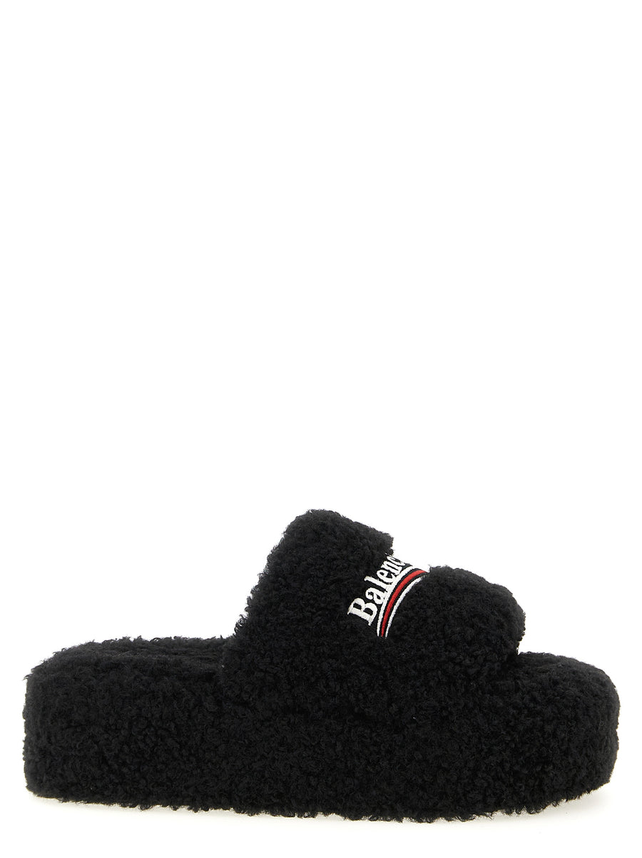 Balenciaga 100% polyester slipper in black