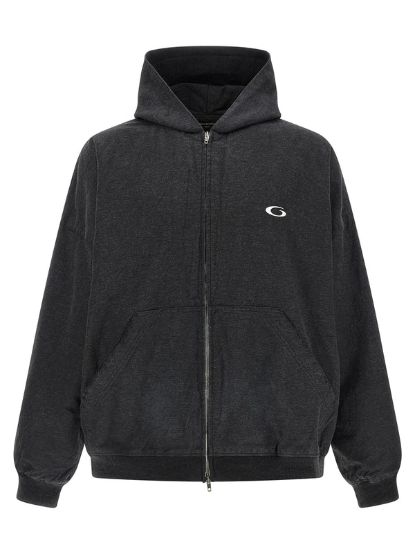 Balenciaga 100% cotton hoodie in gray