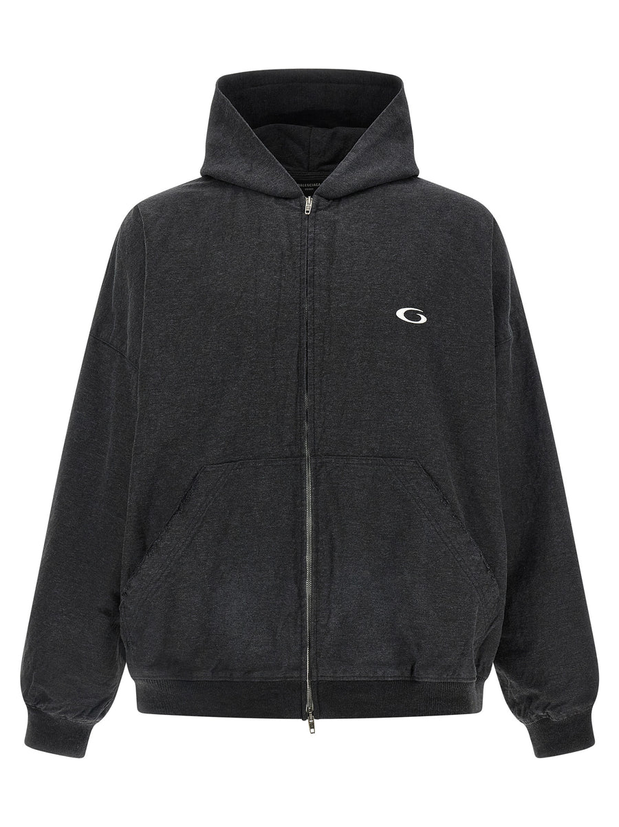 Balenciaga 100% cotton hoodie in gray