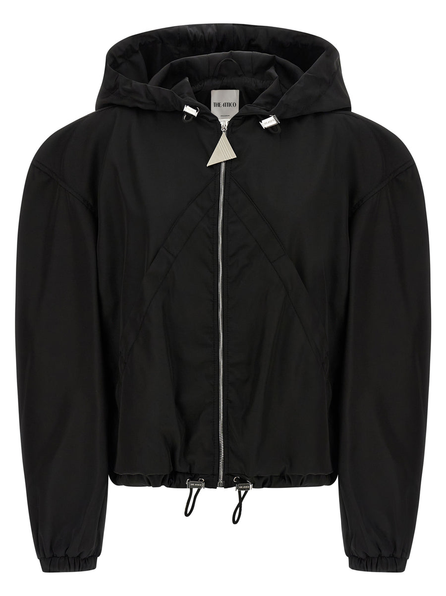 The Attico 100% polyamide bomber jacket in black