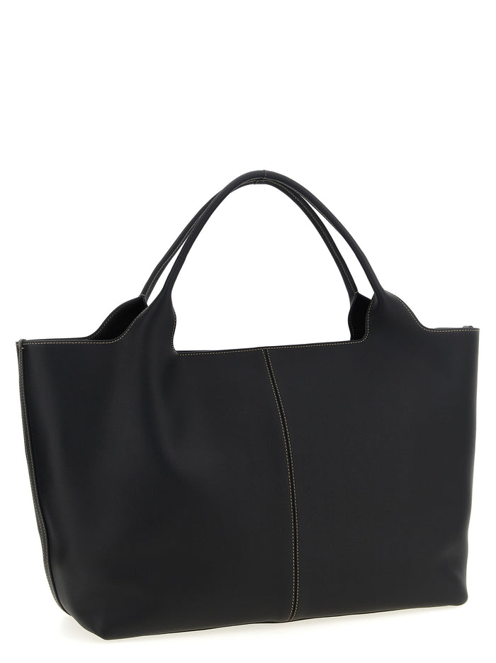 Tod's 100% calfskin leather tote bag in black — view 2